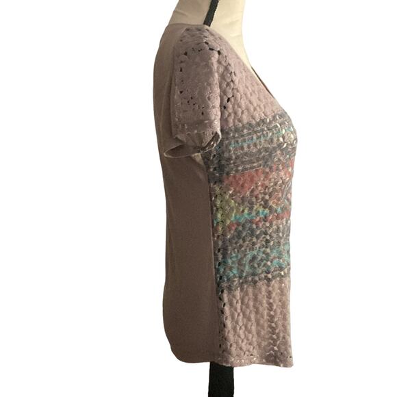 Maurices boho crochet front short sleeve tshirt small - Picture 3 of 10
